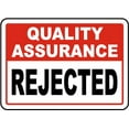 thumbnail image 1 of Vinyl Stickers - Rejected Sign - Safety and Warning Warehouse Signs Stickers - 3.5" x 5" - 3 Pack, 1 of 5