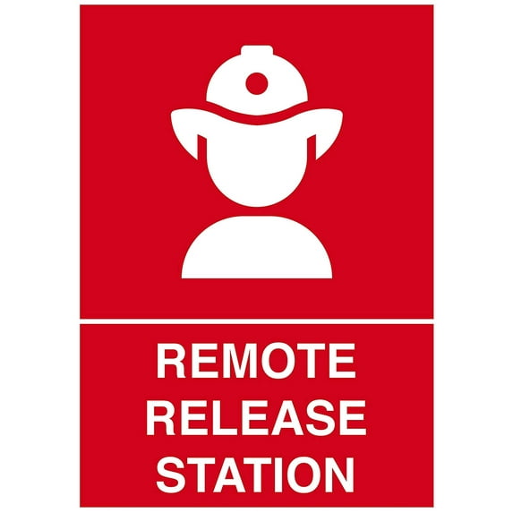 Vinyl Stickers - Remote Release Station Sign - Safety and Warning Warehouse Signs Stickers - 24" x 30" - 10 Pack