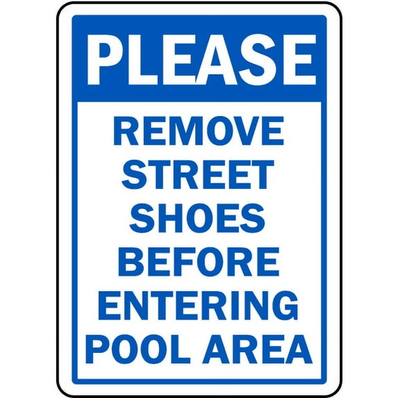 Vinyl Stickers - Remove Street Shoes Before Entering Sign - Safety and Warning Warehouse Signs Stickers - 3.5" x 5" - 10 Pack