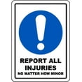thumbnail image 1 of Vinyl Stickers - Report All Injuries Sign C1 - Safety and Warning Warehouse Signs Stickers - 13" x 9" - 6 Pack, 1 of 5