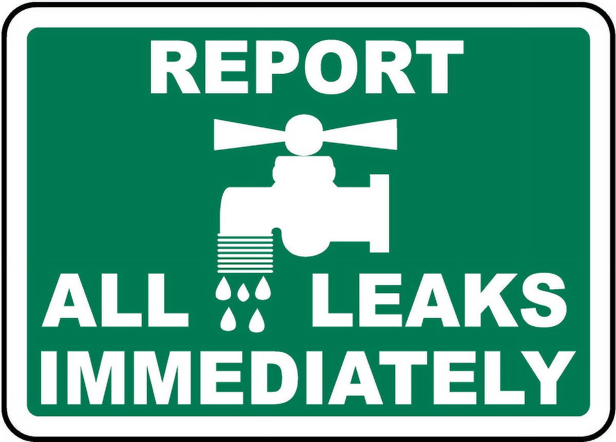 Vinyl Stickers Report All Leaks Immediately Sign Safety and Warning