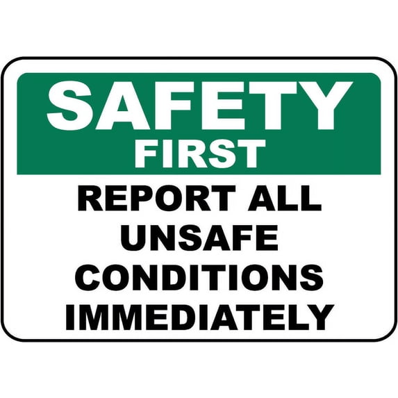 Unsafe Condition Label Vinyl Stickers - Report All Unsafe Conditions Sign C3 - Safety and ...