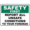 thumbnail image 1 of Vinyl Stickers - Report All Unsafe Conditions Sign C4 - Safety and Warning Warehouse Signs Stickers - 13" x 9" - 10 Pack, 1 of 5