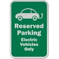 thumbnail image 1 of Vinyl Stickers - Reserved Electric Vehicles Only Sign C5 - Safety and Warning Warehouse Signs Stickers - 13" x 9" - 10 Pack, 1 of 5