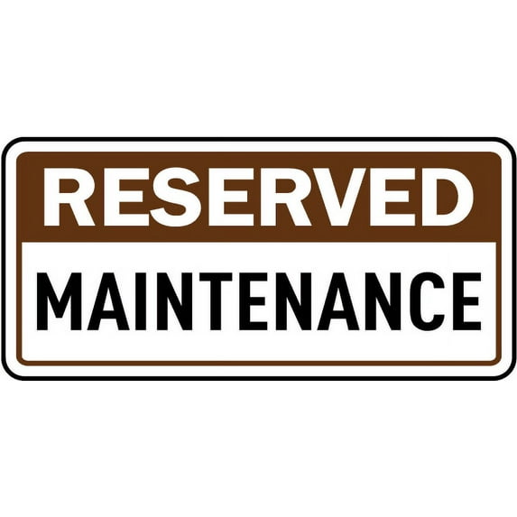 Vinyl Stickers - Reserved Maintenance Sign - Safety and Warning Warehouse Signs Stickers - 24" x 30" - 6 Pack