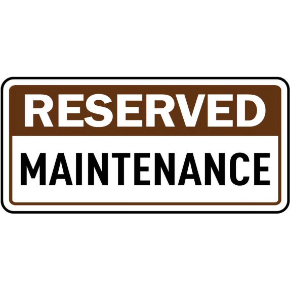 Vinyl Stickers - Reserved Maintenance Sign - Safety and Warning Warehouse Signs Stickers - 3.5" x 5" - 10 Pack