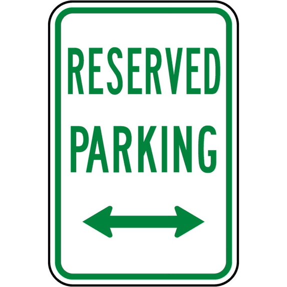 Vinyl Stickers - Reserved Parking (Double Arrow) Sign - Safety and Warning Warehouse Signs Stickers - 10" x 7" - 10 Pack