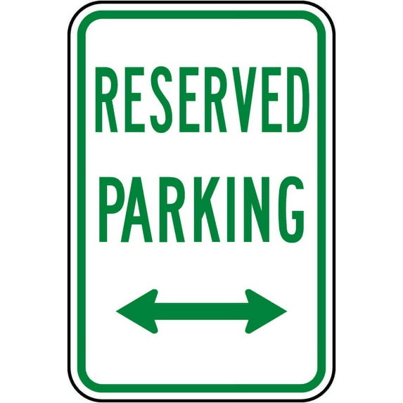Vinyl Stickers - Reserved Parking (Double Arrow) Sign - Safety and Warning Warehouse Signs Stickers - 24" x 30" - 10 Pack