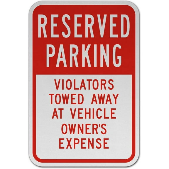 Vinyl Stickers - Reserved Parking Violators Towed Sign E3 - Safety and Warning Warehouse Signs Stickers - 3.5" x 5" - 3 Pack