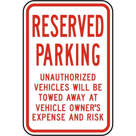 Vinyl Stickers - Reserved Parking Violators Towed Sign E5 - Safety and Warning Warehouse Signs Stickers - 10" x 7" - 10 Pack