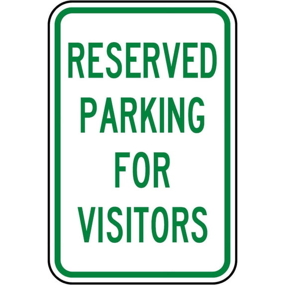 Vinyl Stickers - Reserved Parking for Visitors Sign D9 - Safety and Warning Warehouse Signs Stickers - 24" x 30" - 3 Pack