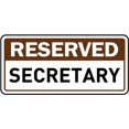 thumbnail image 1 of Vinyl Stickers - Reserved Secretary Sign - Safety and Warning Warehouse Signs Stickers - 18" x 24" - 6 Pack, 1 of 5