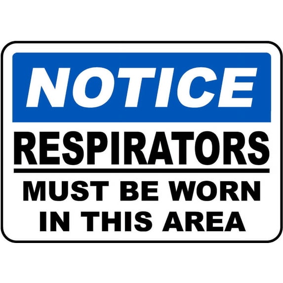 Vinyl Stickers - Respirators Must Be Worn in Area Sign F2 - Safety and Warning Warehouse Signs Stickers - 24" x 30" - 10 Pack