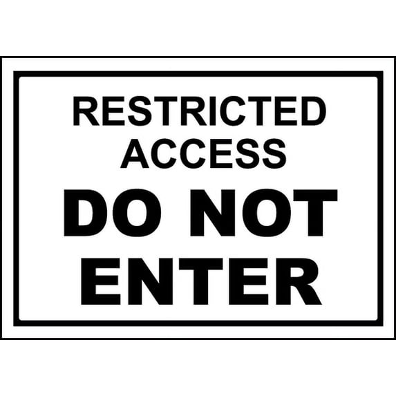 Vinyl Stickers - Restricted Access Do Not Enter Sign - Safety and Warning Warehouse Signs Stickers - 24" x 30" - 10 Pack