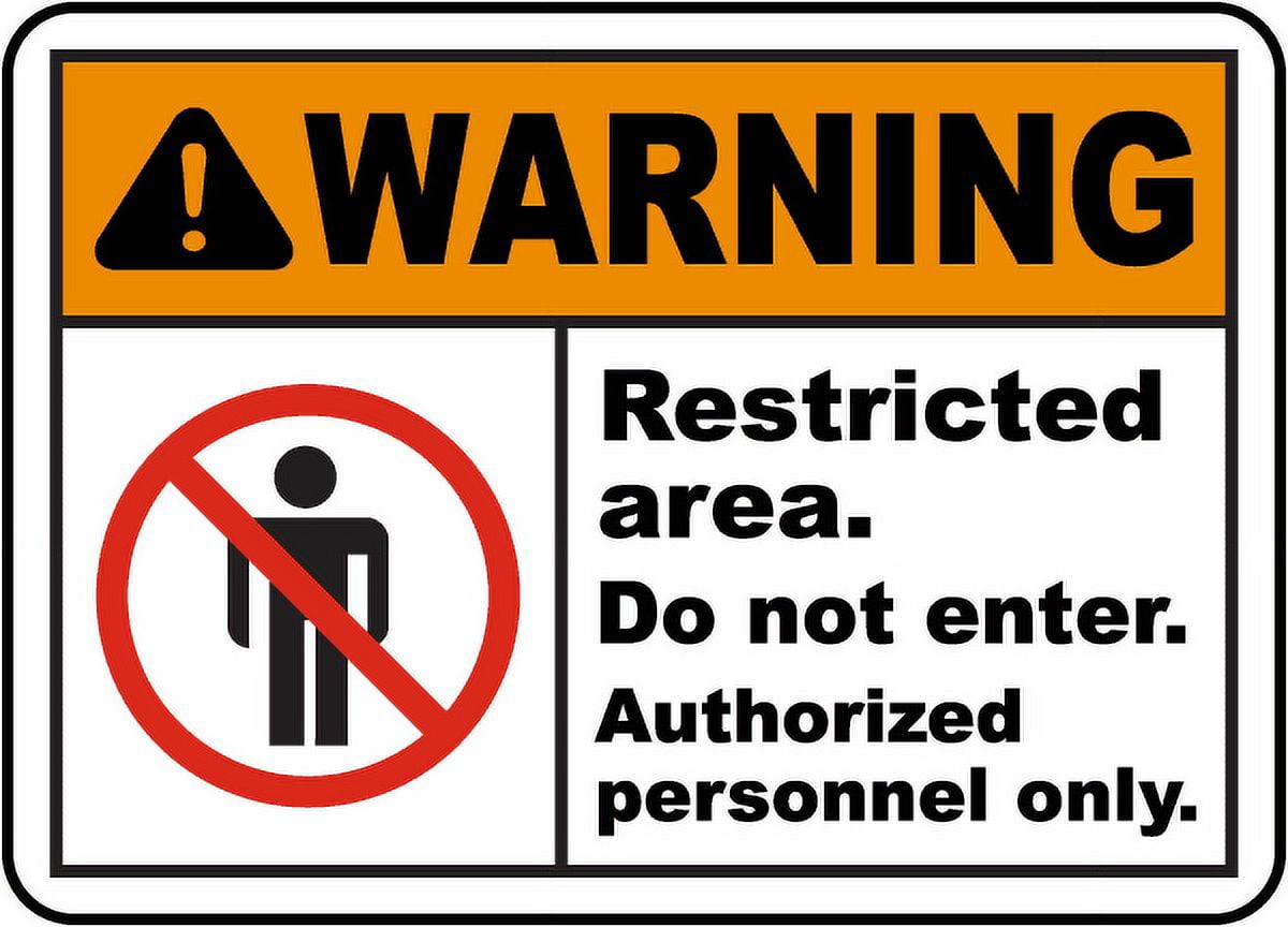 F6 Sign Vinyl Stickers - Restricted Area Do Not Enter Sign F6 - Safety and ...