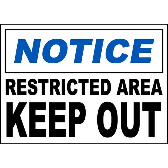 Vinyl Stickers - Restricted Area Keep Out Sign - Safety and Warning Warehouse Signs Stickers - 3.5" x 5" - 3 Pack