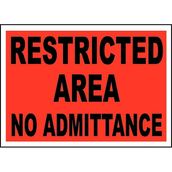 Vinyl Stickers - Restricted Area No Admittance Sign - Safety and Warning Warehouse Signs Stickers - 3.5" x 5" - 3 Pack
