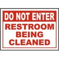 thumbnail image 1 of Vinyl Stickers - Restroom Being Cleaned Sign F8 - Safety and Warning Warehouse Signs Stickers - 10" x 7" - 3 Pack, 1 of 5