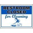 thumbnail image 1 of Vinyl Stickers - Restroom Closed for Cleaning Sign - Safety and Warning Warehouse Signs Stickers - 24" x 30" - 10 Pack, 1 of 5