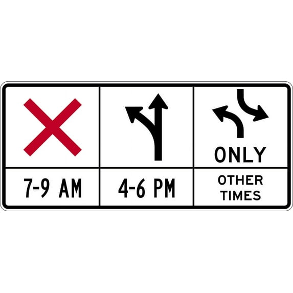 Vinyl Stickers - Reversible Lane Control - Safety and Warning Warehouse Signs Stickers - 13" x 9" - 10 Pack