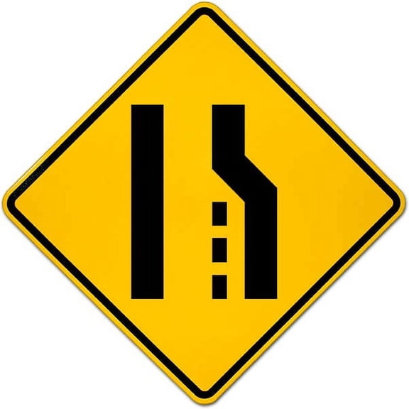 Vinyl Stickers - Right Lane Ends Sign - Safety and Warning Warehouse Signs Stickers - 24" x 30" - 3 Pack