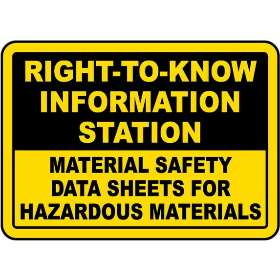 Vinyl Stickers - Right to Know Information Sign - Safety and Warning Warehouse Signs Stickers - 10" x 7" - 10 Pack