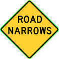 thumbnail image 1 of Vinyl Stickers - Road Narrows, Current MUTCD Version - Safety and Warning Warehouse Signs Stickers - 3.5" x 5" - 3 Pack, 1 of 5