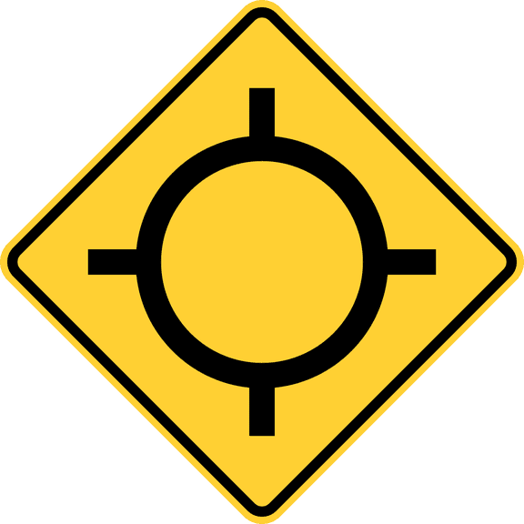 Vinyl Stickers - Roundabout - Safety and Warning Warehouse Signs Stickers - 10" x 7" - 6 Pack