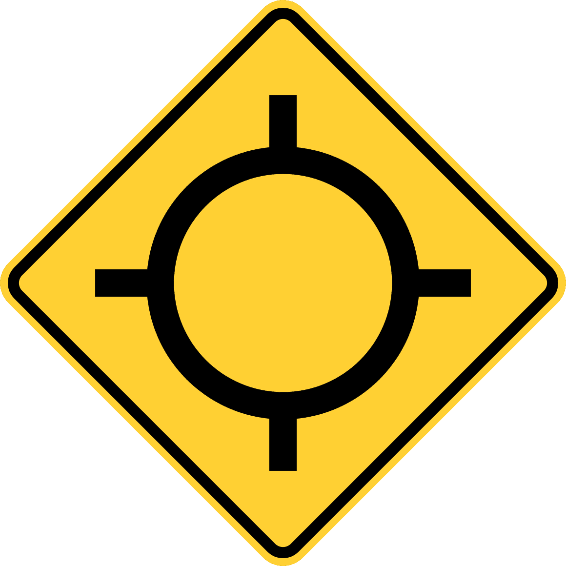 Round Warning Label Vinyl Stickers - Roundabout - Safety and Warning Warehouse Signs ...