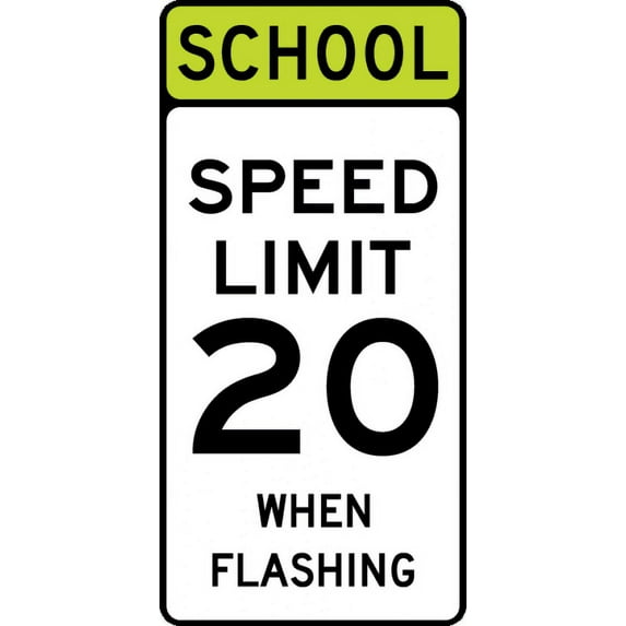 Vinyl Stickers - S5-1-SchoolSpeed Limit XX When Flashing Sign - Safety and Warning Warehouse Signs Stickers - 13" x 9" - 3 Pack