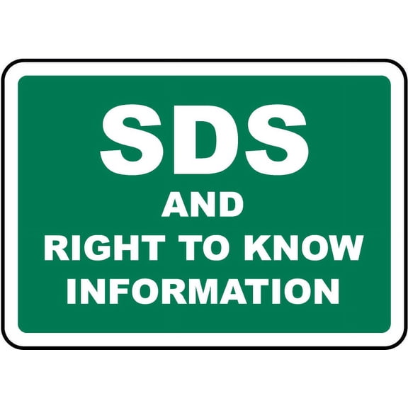 Vinyl Stickers - SDS and Right to Know Info Sign - Safety and Warning Warehouse Signs Stickers - 10" x 7" - 3 Pack