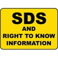 thumbnail image 1 of Vinyl Stickers - SDS and Right to Know Sign - Safety and Warning Warehouse Signs Stickers - 3.5" x 5" - 3 Pack, 1 of 5