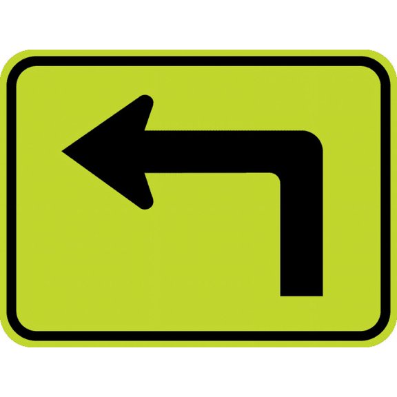Vinyl Stickers - SW16-6P-Advance Tum Arrow Sign - Safety and Warning Warehouse Signs Stickers - 3.5" x 5" - 3 Pack