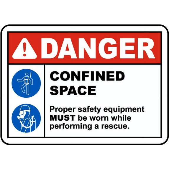 Vinyl Stickers - Safety Equipment Must Be Worn Sign - Safety and Warning Warehouse Signs Stickers - 10" x 7" - 3 Pack