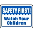 thumbnail image 1 of Vinyl Stickers - Safety First Watch Children Sign - Safety and Warning Warehouse Signs Stickers - 24" x 30" - 10 Pack, 1 of 5
