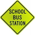 thumbnail image 1 of Vinyl Stickers - School Bus Station Sign - Safety and Warning Warehouse Signs Stickers - 18" x 24" - 3 Pack, 1 of 5