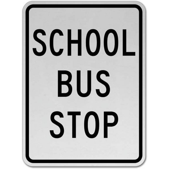 Vinyl Stickers - School Bus Stop Sign - Safety and Warning Warehouse Signs Stickers - 13" x 9" - 10 Pack
