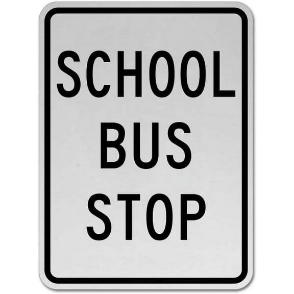 Vinyl Stickers - School Bus Stop Sign - Safety and Warning Warehouse Signs Stickers - 3.5" x 5" - 3 Pack