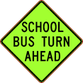 thumbnail image 1 of Vinyl Stickers - School Bus Turn Ahead - Safety and Warning Warehouse Signs Stickers - 3.5" x 5" - 10 Pack, 1 of 5