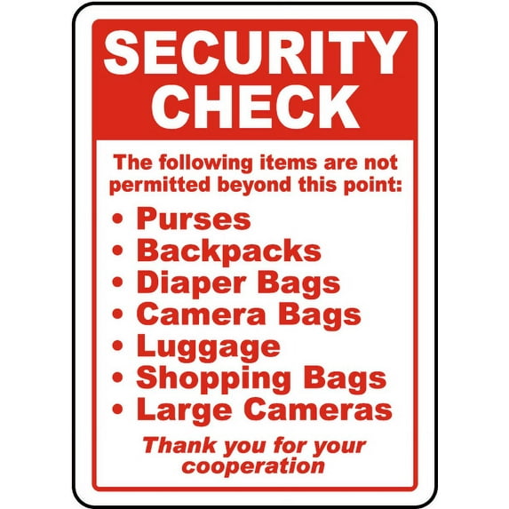 Vinyl Stickers - Security Check List Sign - Safety and Warning Warehouse Signs Stickers - 13" x 9" - 3 Pack