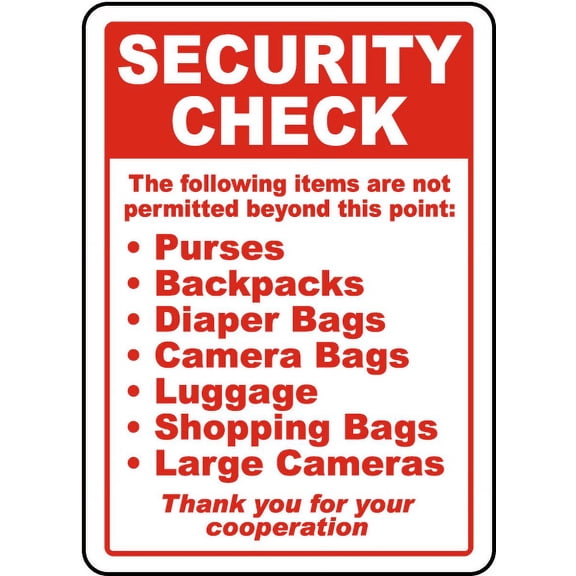 Vinyl Stickers - Security Check List Sign - Safety and Warning Warehouse Signs Stickers - 3.5" x 5" - 3 Pack