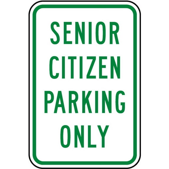 Vinyl Stickers - Senior Citizen Parking Only Sign - Safety and Warning Warehouse Signs Stickers - 24" x 30" - 10 Pack