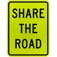 thumbnail image 1 of Vinyl Stickers - Share The Road Sign - Safety and Warning Warehouse Signs Stickers - 3.5" x 5" - 3 Pack, 1 of 5
