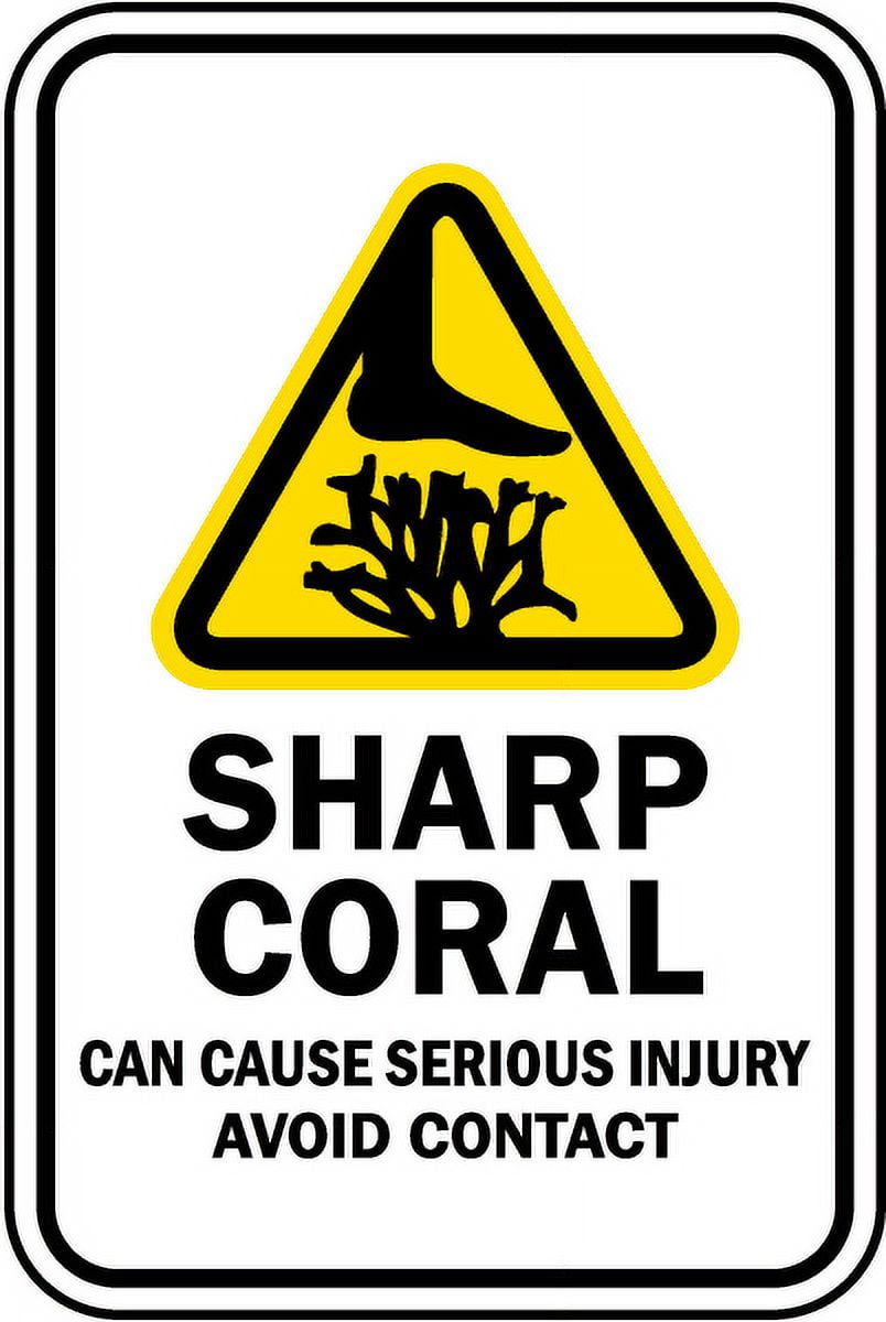 Vinyl Stickers - Sharp Coral Avoid Contact Sign - Safety and Warning ...