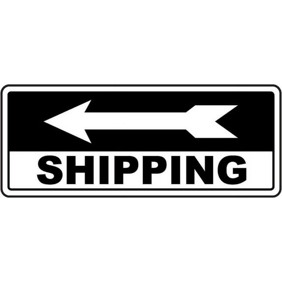 Vinyl Stickers - Shipping (Left Arrow) Sign J4 - Safety and Warning Warehouse Signs Stickers - 3.5" x 5" - 3 Pack