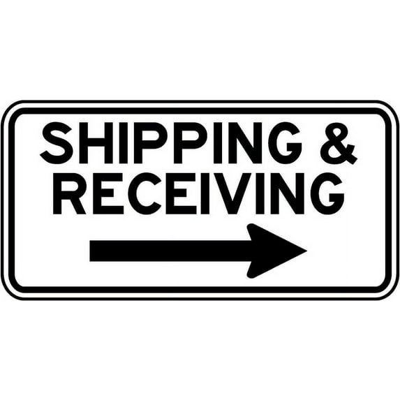 Vinyl Stickers - Shipping & Receiving (Right Arrow) Sign I8 - Safety and Warning Warehouse Signs Stickers - 13" x 9" - 3 Pack