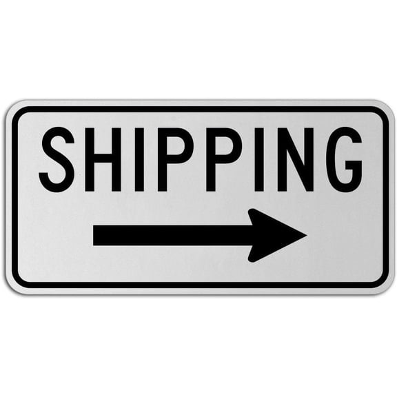 Vinyl Stickers - Shipping (Right Arrow) Sign J5 - Safety and Warning Warehouse Signs Stickers - 10" x 7" - 10 Pack
