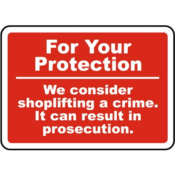 Vinyl Stickers - Shoplifting is A Crime Sign 1 - Safety and Warning Warehouse Signs Stickers - 3.5" x 5" - 3 Pack