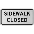 thumbnail image 1 of Vinyl Stickers - Sidewalk Closed Sign - Safety and Warning Warehouse Signs Stickers - 3.5" x 5" - 10 Pack, 1 of 5