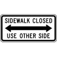 thumbnail image 1 of Vinyl Stickers - Sidewalk Closed Use Other Side - Safety and Warning Warehouse Signs Stickers - 24" x 30" - 3 Pack, 1 of 5